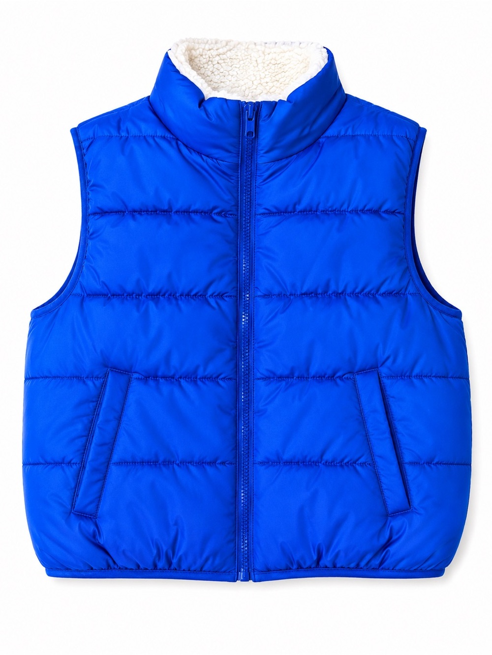 8 apart Blue Sherpa-Lined Puffer Vest | Women’s Medium